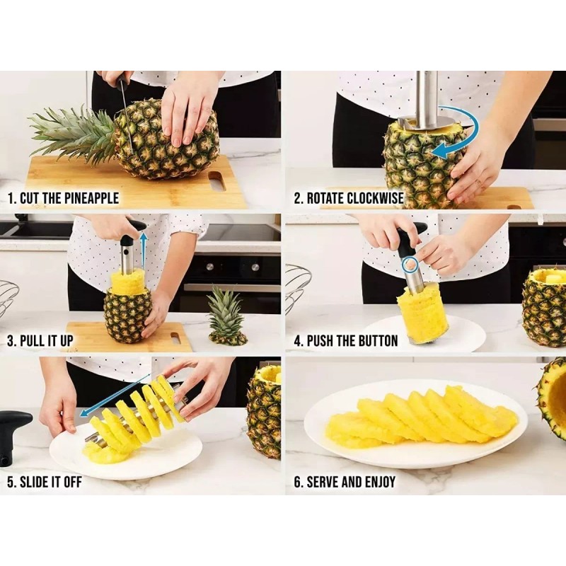 KIFRI Cortador Rebanador Descorazonador De Piña Acero Inoxidable