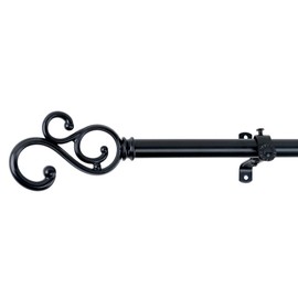 Decorative Window Curtain Rods with Finials, 28 to 48 Inches, 0.75 Diameter - Buono II, Medley Series - Lightweight & Easy to Install, Adjusts Telescopically to Fit Any Window by Achim Home Decor