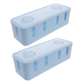 Mikinona 2Pcs High Capacity Desk Cable Organizer Box for Charging Adapters Efficient Wire Storage for Power Cords Durable and Versatile Cord Management Container for Home