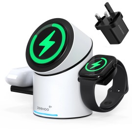 CylinTrick R 3-in-1 Wireless Charging Station-White-UK Plugsocket standard: UK, color: White