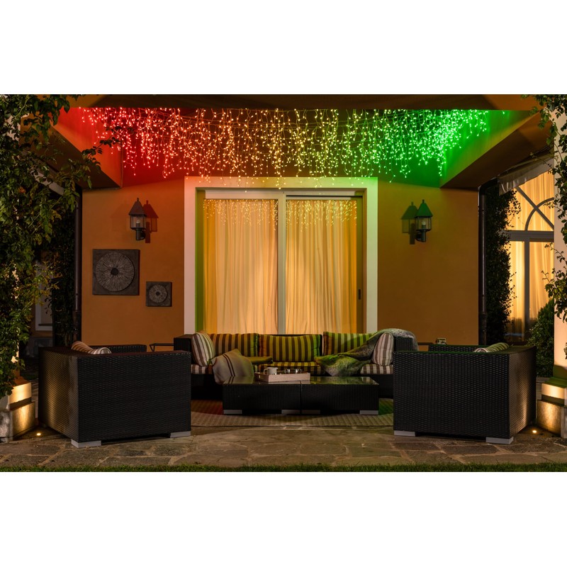Twinkly Icicle 190 LED RGB+Bianco, Luci a Cascata LED Esterno