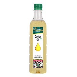 Dwaraka Organic Cold Pressed Castor Oil for Hair Growth, Skincare and Massages - 16.9 Fl Oz (500 ML) | USDA Organic, Non-GMO, All Natural