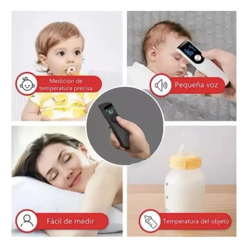 Termómetro Digital Infrarrojo Sin Contacto con Alarma y Retroiluminación LCD