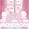183pcs Coquette Birthday Decorations Pink Bow Birthday Party Supplies with