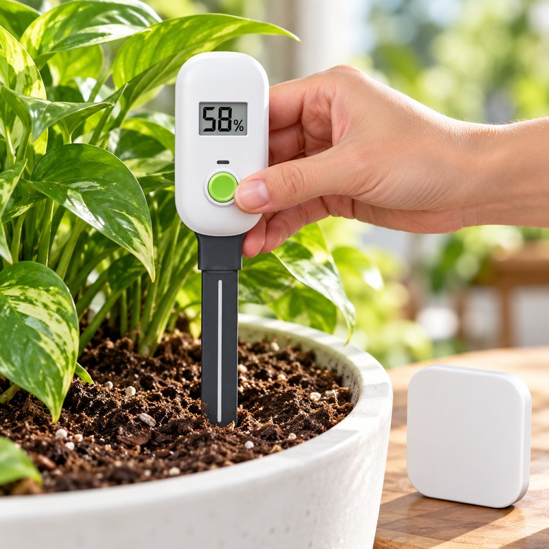 Smart Digital Soil Moisture Meter with Wi-Fi Hub – Leave-In