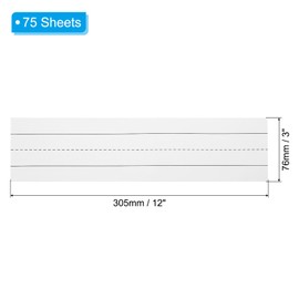 PATIKIL 75 Sheets Ruled Sentence Strips, 3" x 12" Cardstock 210GSM Writing Paper Black Lined Sentence Strips for Teachers Classrooms Offices Homes, White
