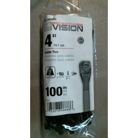Gardner Bender GB Vision 43-104UVB 4" Black Cable Ties, FREE SHIPPING