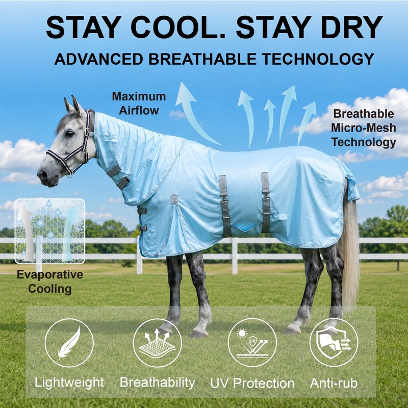 Gallopoff Summer Horse Fly Sheet with Detachable Neck & Belly