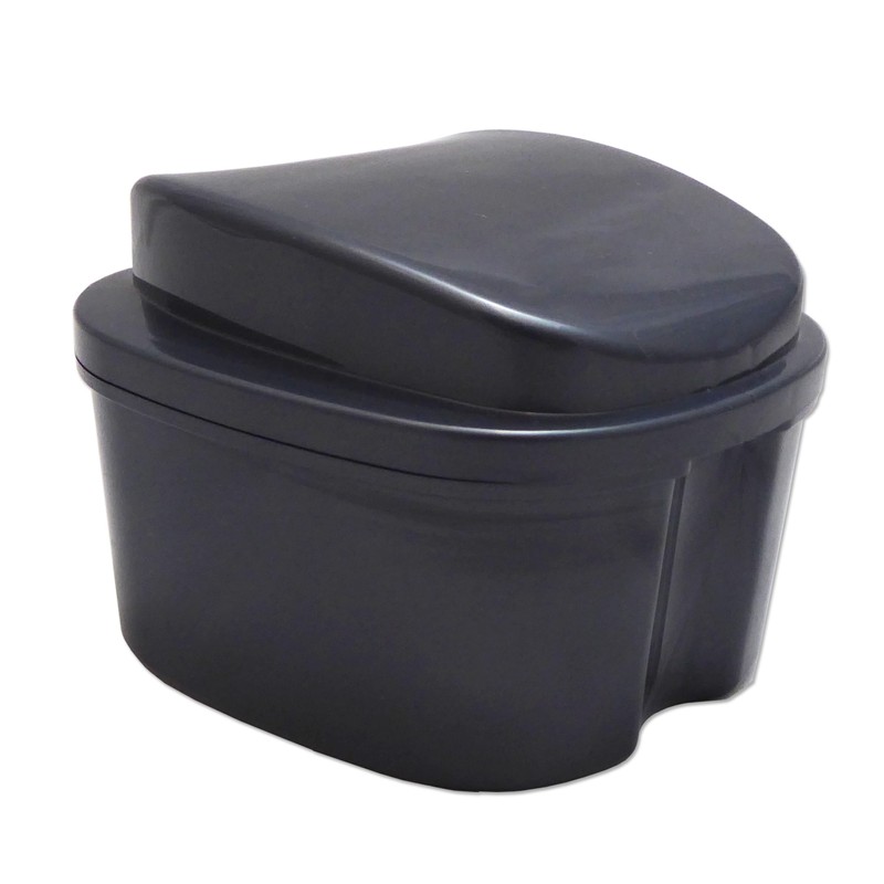 Grey Denture Bath - Storage Container for Soaking Dentures, Retainers