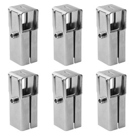 YIDU69Q 6 Pcs 1" Split Square Tube Connector, Stainless Steel 2 Way T Shape Square Tube Clamp