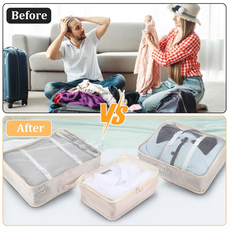 12 Pcs Packing Cubes for Suitcase Travel Luggage Bags Bulk