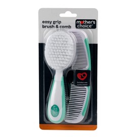 Mother's Choice Easy Grip Brush and Comb, Aqua