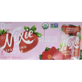 Nixie Organic Strawberry Hibiscus Sparkling Water, 8 Pack, Non GMO, 96 Fluid Ounce (Pack of 3)