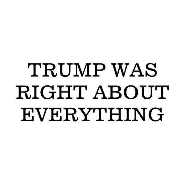 He was Right About Everything Trump Funny Political CCI Decal