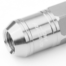 DNA MOTORING LN-ZTL-9015-125-SL 16Pcs M12 x 1.25 21mm OD/50mm Height Aluminum Open End Lug Nuts w/ 4 x Lock Nut, 1 x Lock Nut Key (Silver)