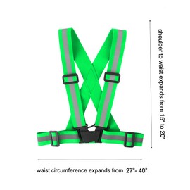 Famnosta Running Reflective Vest Gear 3 Pack Adjustable Safety Vest for Women Men High Visible Reflective Straps Vest for Running Cycling Motorcycling (Green,Blue,Grass Green)