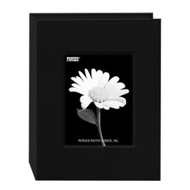 Pioneer Photo Albums 24 Pocket Fabric Frame Cover Photo Album, Deep Black