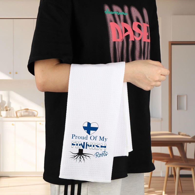 MYSOMY Finland Kitchen Towels Finnish Dish Towels Finland Flag Towels