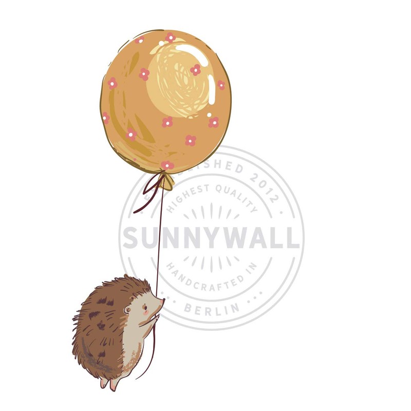 Sunnywall Wall Sticker Hedgehog Hedgehog Design for Children's Bedroom