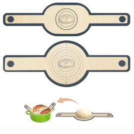 Backmatte, 2 Stück Silikon Backmatten mit Langen Griffen, Ideal für Brot Backen in Gusseisen Topf, Sauerteig Zubehör, Hitzebeständig und Wiederverwendbar, Größe 53 x 22 cm, Gewicht 53 g