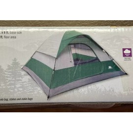 Golden Bear Brand New Golden Bear Wildwood 4 Person Dome Tent Camping Gear 8 ft x 8 ft Green