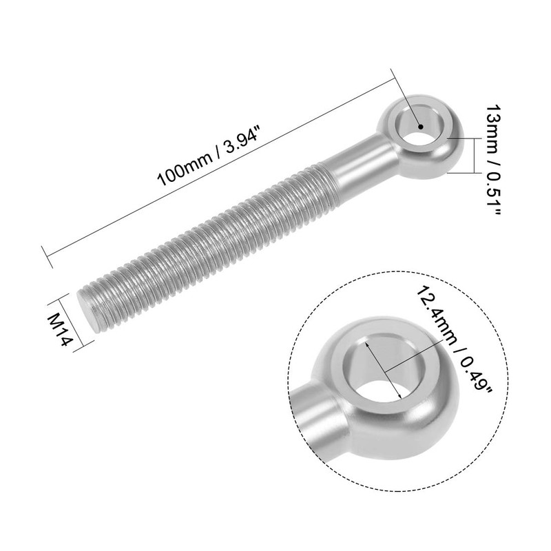sourcing map M14 x 100mm Machinery Shoulder Swing Lifting Eye