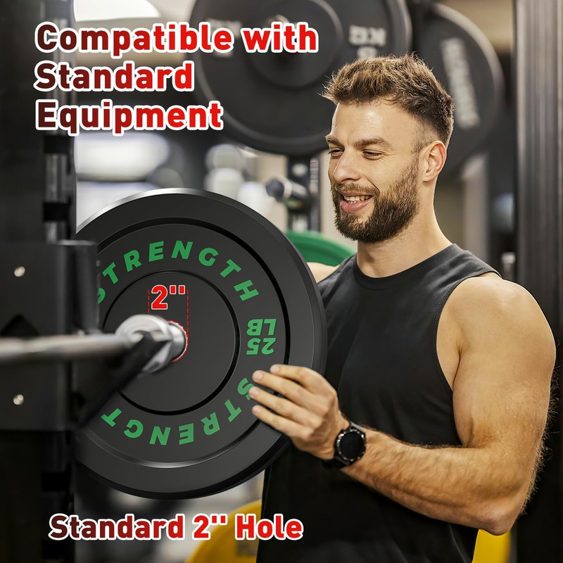 Rendpas Olympic Bumper Plates Set - Virgin Rubber Weights for