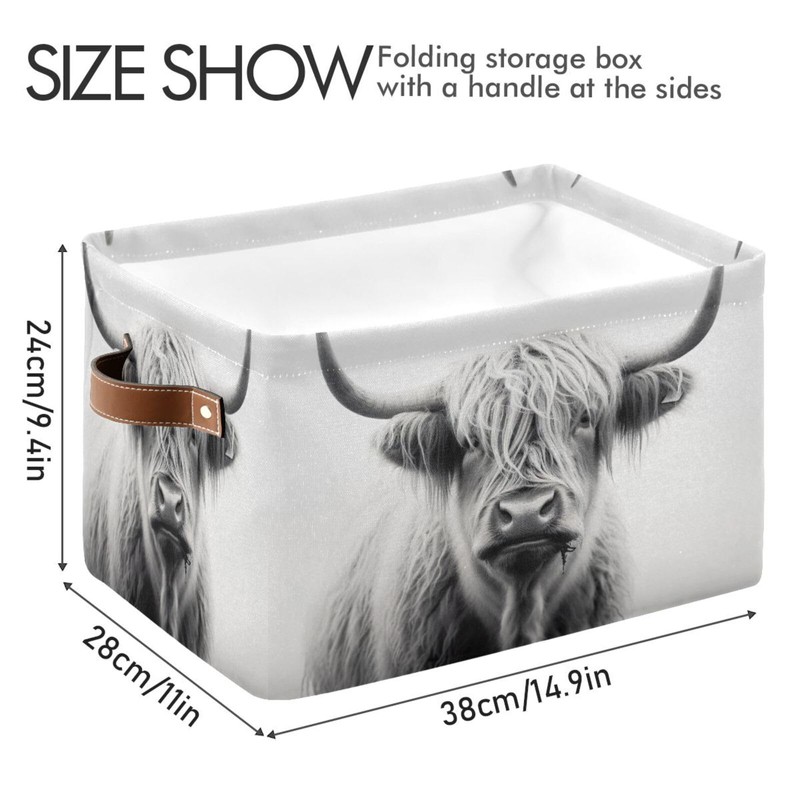 WELLDAY Storage Basket Highland Cow Closet Storage Bin Cube Organizer