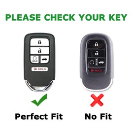 CHENZLIN Key Fob Cover TPU Key Shell Keychain Key Case Fit for 2016-2022 Civic Accord Pilot Ridgeline Odyssey Pilot CRV HRV CRZ Fit JED Crosstour Crider Spirior
