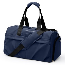 Small Gym Bag for Men Duffle Bag with Shoe Compartment Yoga Mat Bag Sports Workout Bag Weekend Overnight Bag, Dark Blue
