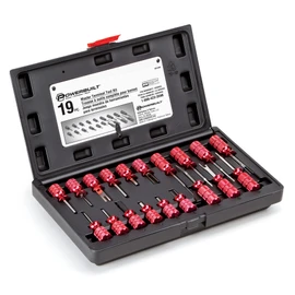 Powerbuilt Master Terminal Tool Kit, 19 Piece, Release and Remove from Electrical Connectors, Prevent Damage to Sensors, Wire Harnesses - 641448