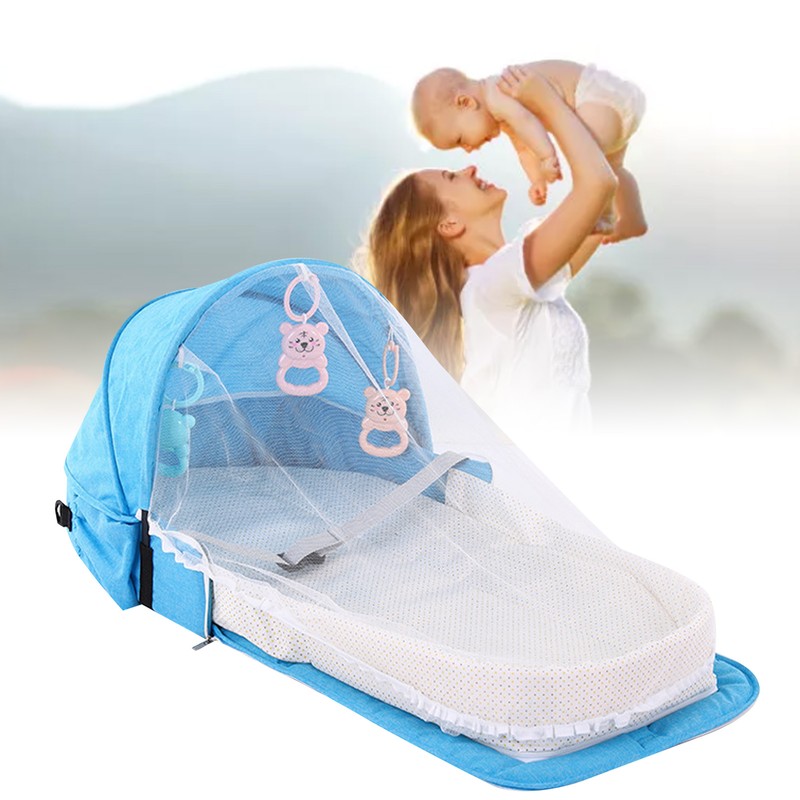 Portable Baby Crib Soft Cotton Foldable Storage Infants Travel Sleeping