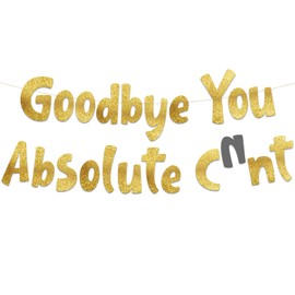 Going Away Party Gold Glitter Banner – Funny Farewell Party Decorations – We Will Miss You – Retirement Party – New Job Change – Moving Party Supplies, Ideas, and Gifts