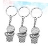 Mipcase 3 Pcs Stainless Steel Basketball Net Frame Keychain Creative