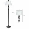 Set of 2 Table Lamps and 1 Floor Lamp with