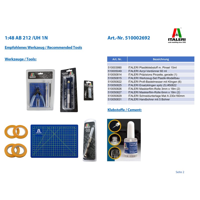 Italeri 510002692 – 1: 48 AB 212/UH 1 N Helicopter
