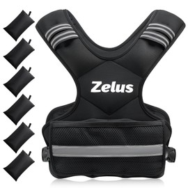 ZELUS Weighted Vest for Men and Women | 4-10lb/11-20lb/20-32lb Vest with 6 Ironsand Weights for Home Workouts | Adjustable Body Weight Vest Exercise Set for Cardio and Strength Training (11-20 lb.)