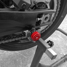MotHeartCNC Motorcycle Swingarm Spools Sliders CNC Aluminum M8 - Motorcycle Rear Stand Bobbins for Swing Arm Protection and Maintenance Support (Red)