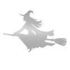 Sticker Witch on Broom Left I 20 cm I Silver