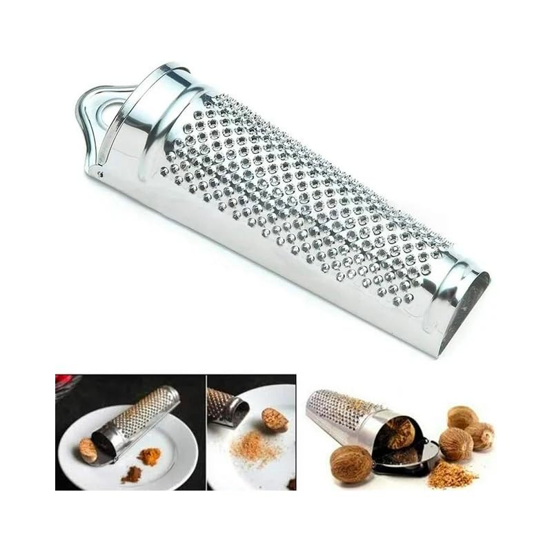 Silver Multifunctional Kitchen Stainless Steel Ginger Garlic Nutmeg Grater Nut