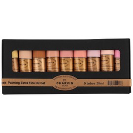 Charvin Extra Fine Professional Oil Paint Set for Artists, Portrait Colors - Bonjour Set of 9, 20 ml Tubes, Finely Milled, Non-Yellowing Artist Oil Paints in French Riviera-Inspired Hues