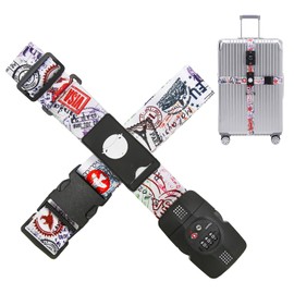 Travelkin - Correas cruzadas para equipaje aprobadas por la TSA, cinturones ajustables para veliz de viaje de 18 a 32 pulgadas, Viaje con bloqueo TSA