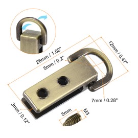 uxcell Bag Side Clip Buckle - 20Pcs 0.28" Metal Suspending Handbag Strap Chain Connector with D Ring for DIY, Purse Crossbody Shoulder (Bronze Tone, 26mm)