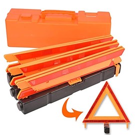 Brightness Auto LED Warning Triangle Sign DOT Approved 3PK,Reflective Warning Road Safety Triangle Kit for Truck,49 CFR Part 571.125 (FMVSS 125) US