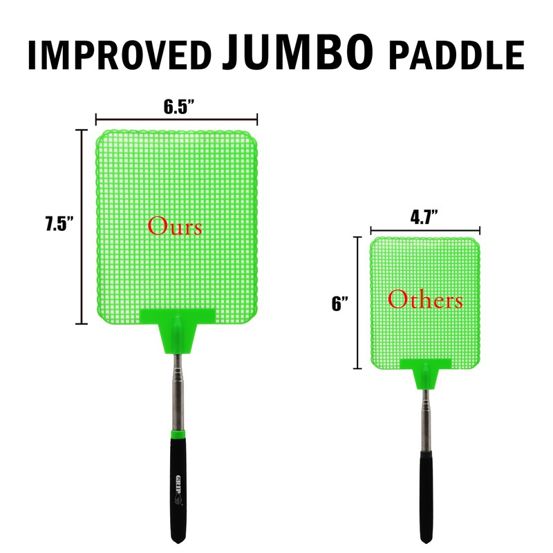 Grip Super Jumbo Telescopic Fly Swatter - 6.5" x 7.5"