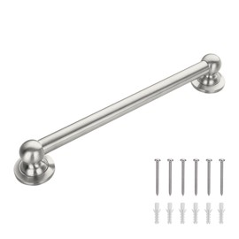 Raemnaky Anti Slip Shower Grab Bar, Safety Bathroom Assist Handle, ADA Compliant Handrail, Heavy Duty Handicap Grab Bars for Elderly, Injured, Senior, Children (Brushed Nickel, 12 Inches)