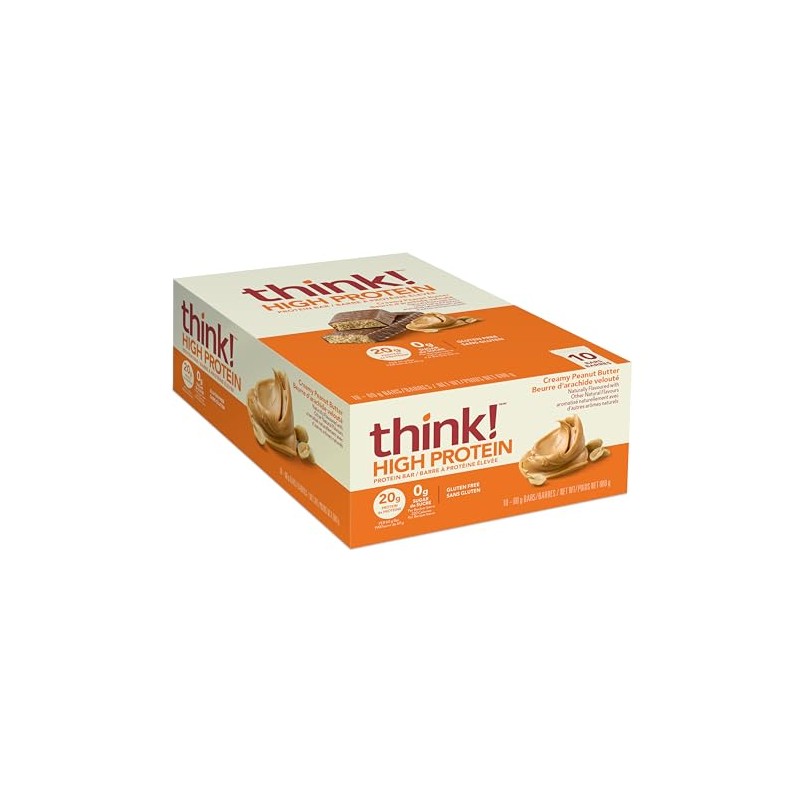 Think - Barras Proteicas Sabor Crema de Cacahuate Cremosa 600g