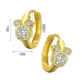 HinDaLi Earrings Silver 925 for Women Girls Earrings Hoop Earrings Gold Mini Mouse Earrings with Zirconia Earrings Women's Gold Earrings Made of Gold Hoop Earrings Women's Small Hoop Earrings