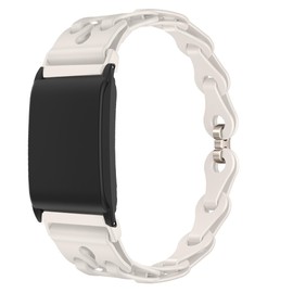 Lamshaw Compatible with WHOOP PEAK Bands with Case bands, Elastic Silicone Hollowed Out Replacement Straps Compatible with WHOOP 5.0 PEAK, LIFE MG, One, 4.0, 3.0 (Beige)