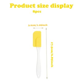 8 Pack Mini Silicone Scraper Set ，Heat Resistant Rubber Scrapers Non Stick Kitchen Utensils Small Rubber Spatulas Ideal for Baking Cooking Mixing Perfect for Everyday Use （8 Colors）